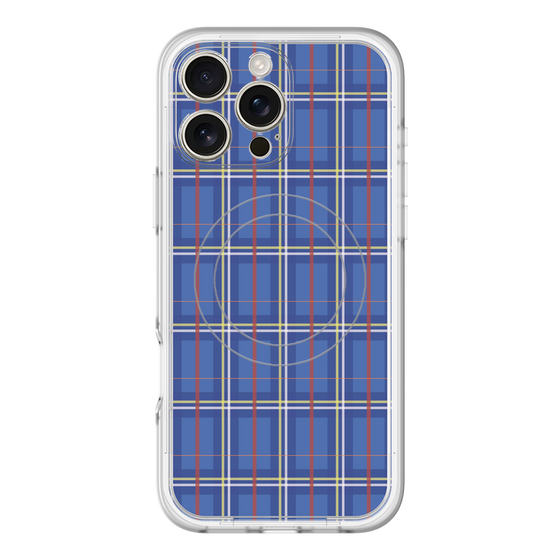 スリムプロテクションプレミアムケース with MagSafe［ Tartan Check - Blue ］
