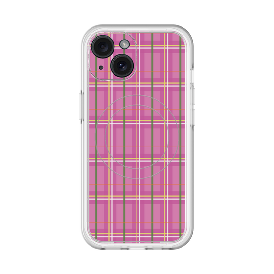 スリムプロテクションプレミアムケース with MagSafe［ Tartan Check - Pink ］
