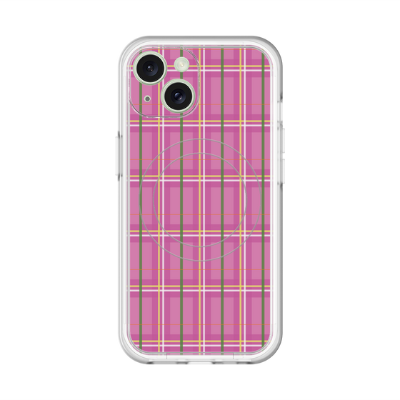 スリムプロテクションプレミアムケース with MagSafe［ Tartan Check - Pink ］