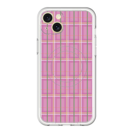 スリムプロテクションプレミアムケース with MagSafe［ Tartan Check - Pink ］