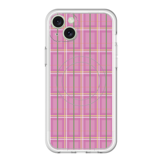 スリムプロテクションプレミアムケース with MagSafe［ Tartan Check - Pink ］