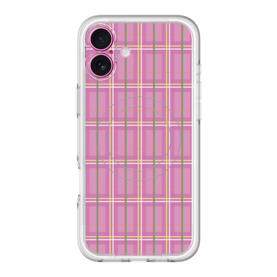 スリムプロテクションプレミアムケース with MagSafe［ Tartan Check - Pink ］