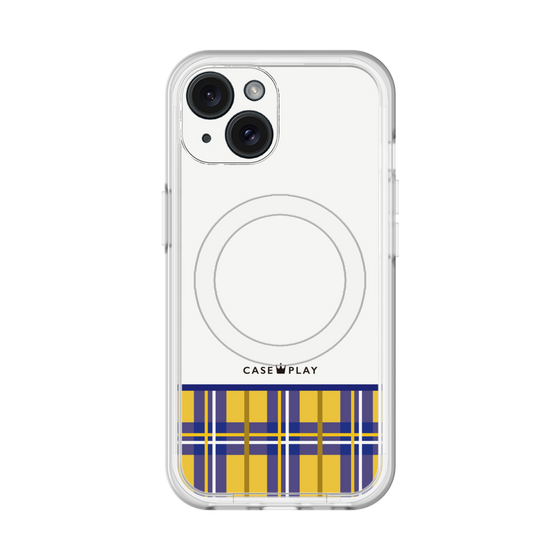 スリムプロテクションプレミアムケース with MagSafe［ CASEPLAY Tartan Check - Yellow ］