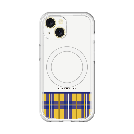 スリムプロテクションプレミアムケース with MagSafe［ CASEPLAY Tartan Check - Yellow ］