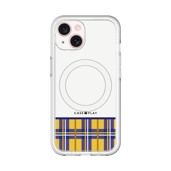 スリムプロテクションプレミアムケース with MagSafe［ CASEPLAY Tartan Check - Yellow ］