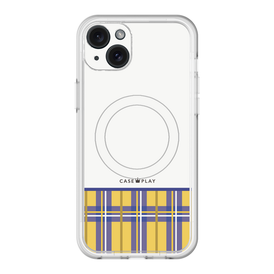 スリムプロテクションプレミアムケース with MagSafe［ CASEPLAY Tartan Check - Yellow ］
