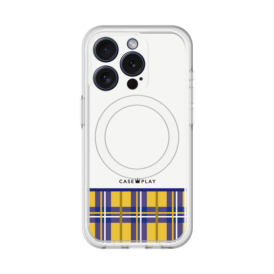 スリムプロテクションプレミアムケース with MagSafe［ CASEPLAY Tartan Check - Yellow ］