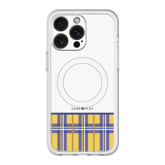 スリムプロテクションプレミアムケース with MagSafe［ CASEPLAY Tartan Check - Yellow ］