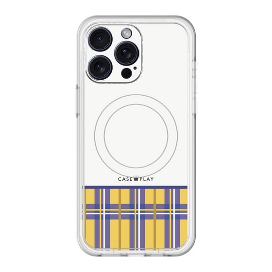 スリムプロテクションプレミアムケース with MagSafe［ CASEPLAY Tartan Check - Yellow ］