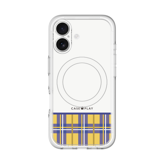 スリムプロテクションプレミアムケース with MagSafe［ CASEPLAY Tartan Check - Yellow ］