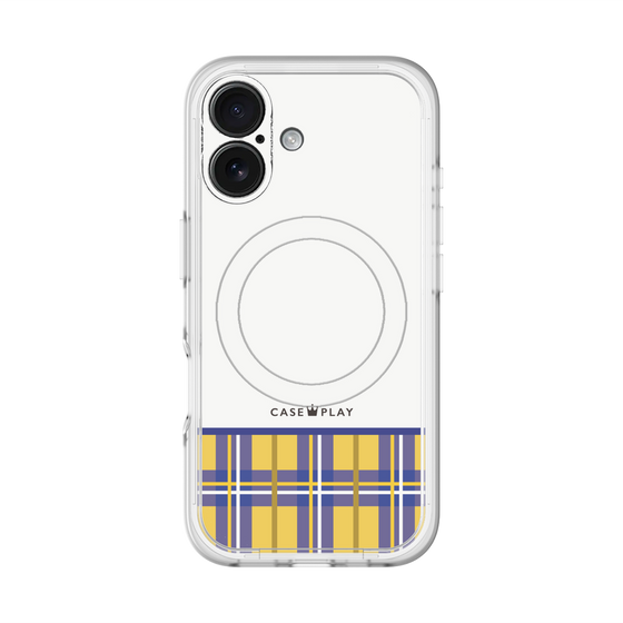 スリムプロテクションプレミアムケース with MagSafe［ CASEPLAY Tartan Check - Yellow ］