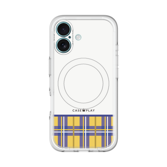 スリムプロテクションプレミアムケース with MagSafe［ CASEPLAY Tartan Check - Yellow ］