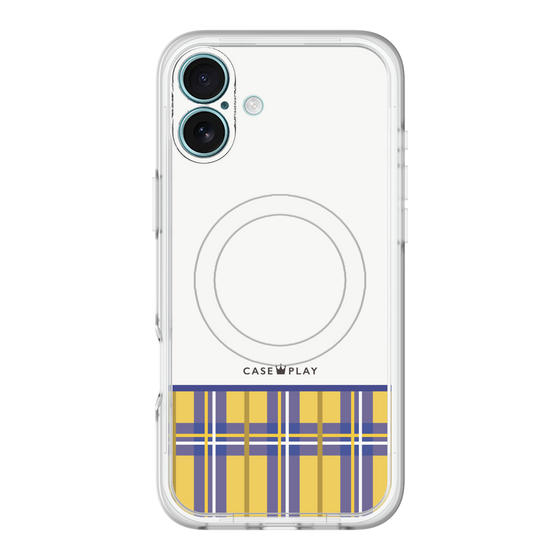 スリムプロテクションプレミアムケース with MagSafe［ CASEPLAY Tartan Check - Yellow ］