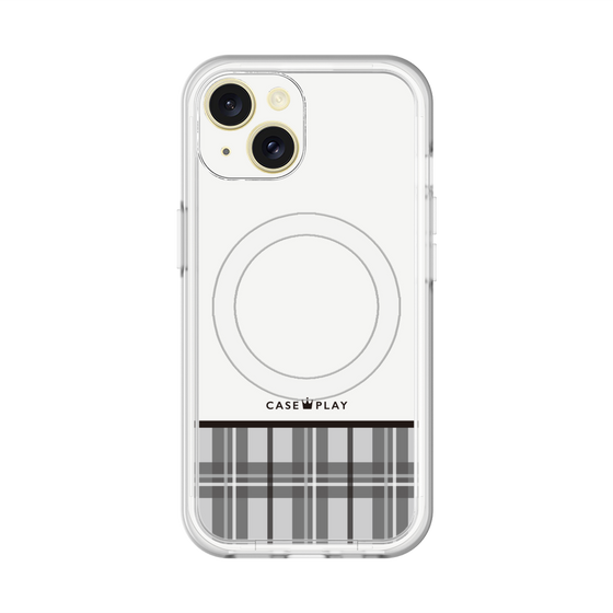 スリムプロテクションプレミアムケース with MagSafe［ CASEPLAY Tartan Check - Gray ］