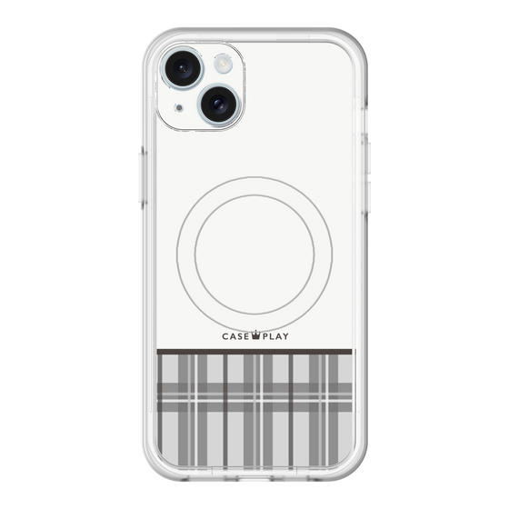 スリムプロテクションプレミアムケース with MagSafe［ CASEPLAY Tartan Check - Gray ］