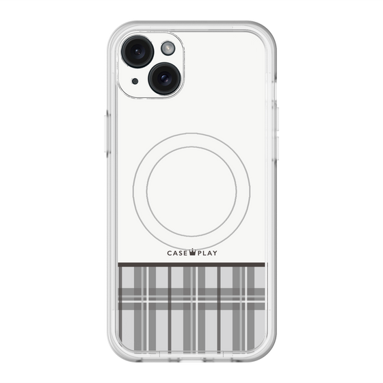 スリムプロテクションプレミアムケース with MagSafe［ CASEPLAY Tartan Check - Gray ］