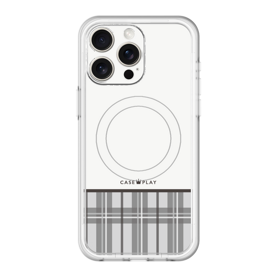 スリムプロテクションプレミアムケース with MagSafe［ CASEPLAY Tartan Check - Gray ］
