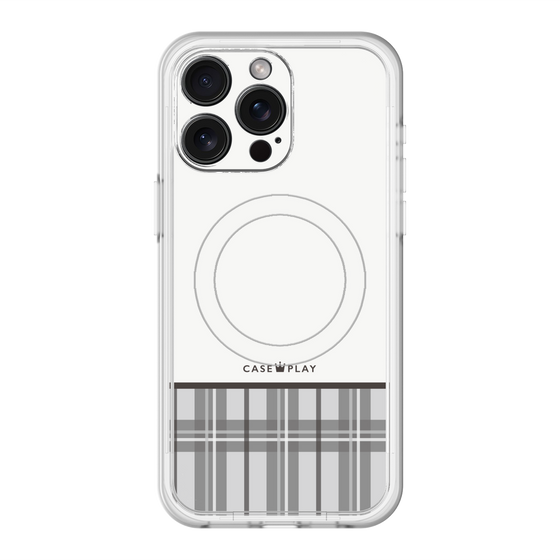 スリムプロテクションプレミアムケース with MagSafe［ CASEPLAY Tartan Check - Gray ］