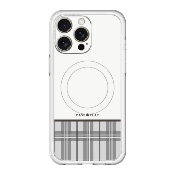 スリムプロテクションプレミアムケース with MagSafe［ CASEPLAY Tartan Check - Gray ］