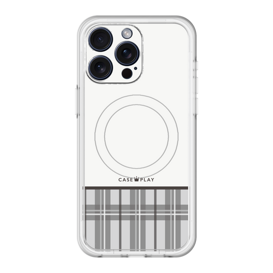 スリムプロテクションプレミアムケース with MagSafe［ CASEPLAY Tartan Check - Gray ］