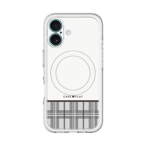 スリムプロテクションプレミアムケース with MagSafe［ CASEPLAY Tartan Check - Gray ］