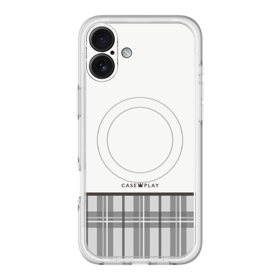 スリムプロテクションプレミアムケース with MagSafe［ CASEPLAY Tartan Check - Gray ］