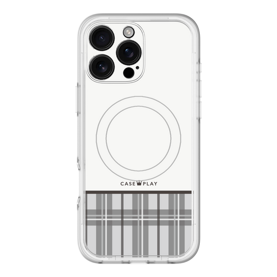 スリムプロテクションプレミアムケース with MagSafe［ CASEPLAY Tartan Check - Gray ］