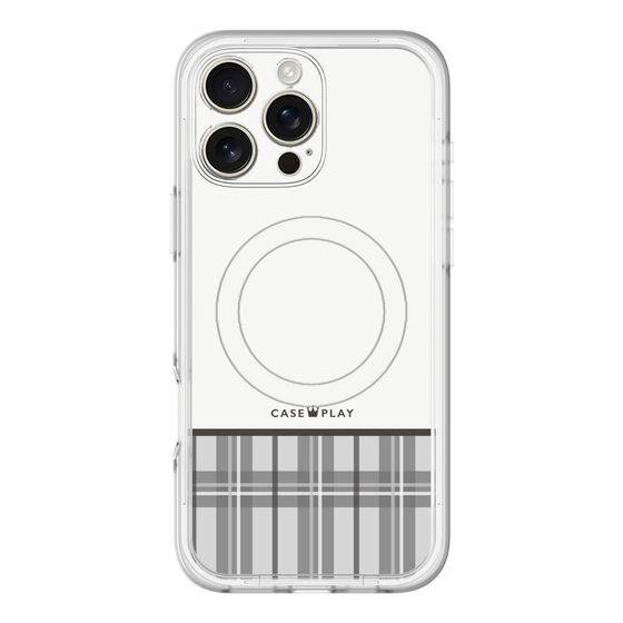 スリムプロテクションプレミアムケース with MagSafe［ CASEPLAY Tartan Check - Gray ］