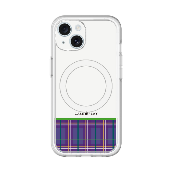 スリムプロテクションプレミアムケース with MagSafe［ CASEPLAY Tartan Check - Purple ］