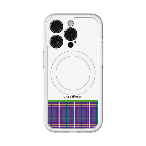スリムプロテクションプレミアムケース with MagSafe［ CASEPLAY Tartan Check - Purple ］