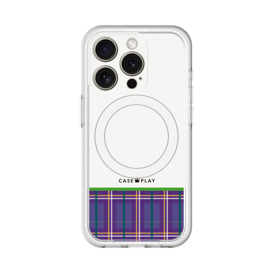 スリムプロテクションプレミアムケース with MagSafe［ CASEPLAY Tartan Check - Purple ］