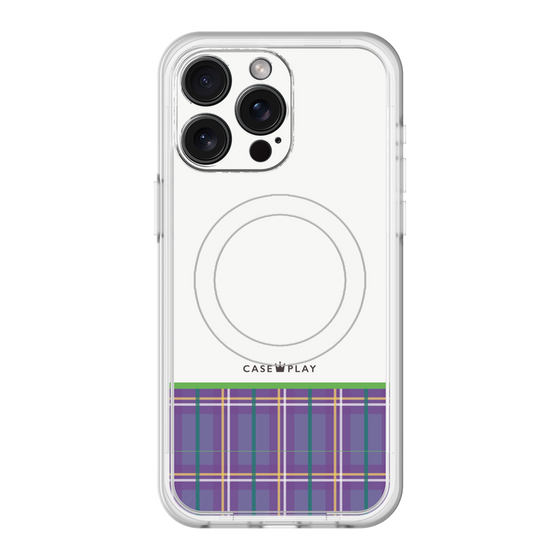 スリムプロテクションプレミアムケース with MagSafe［ CASEPLAY Tartan Check - Purple ］