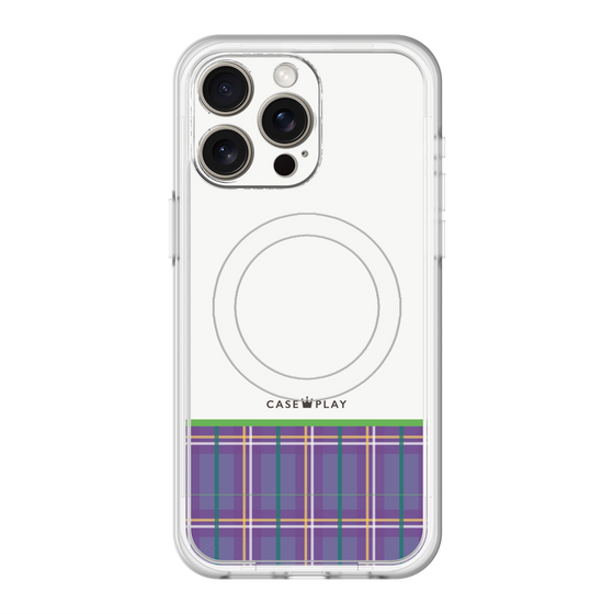 スリムプロテクションプレミアムケース with MagSafe［ CASEPLAY Tartan Check - Purple ］