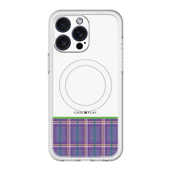 スリムプロテクションプレミアムケース with MagSafe［ CASEPLAY Tartan Check - Purple ］