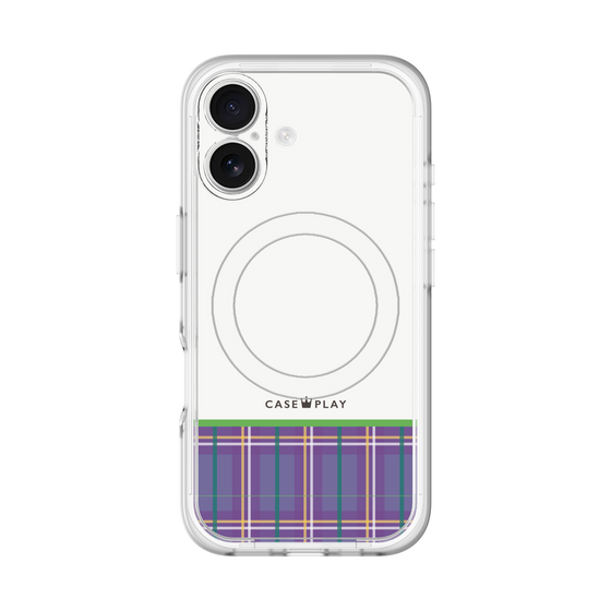 スリムプロテクションプレミアムケース with MagSafe［ CASEPLAY Tartan Check - Purple ］
