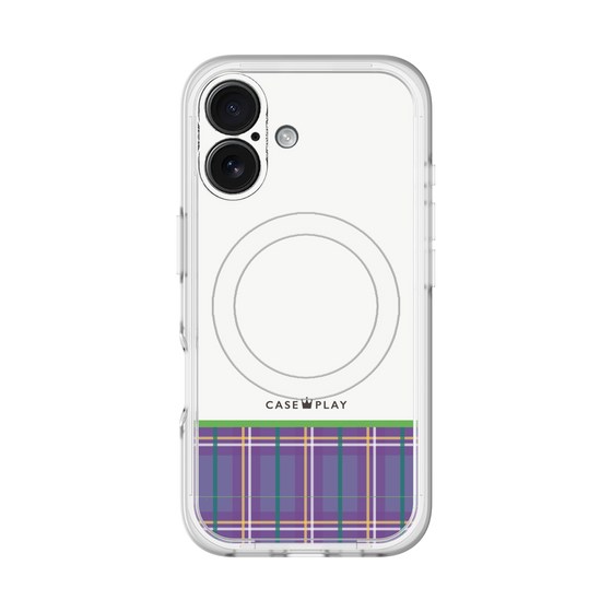 スリムプロテクションプレミアムケース with MagSafe［ CASEPLAY Tartan Check - Purple ］