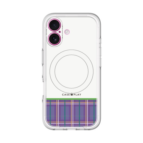 スリムプロテクションプレミアムケース with MagSafe［ CASEPLAY Tartan Check - Purple ］