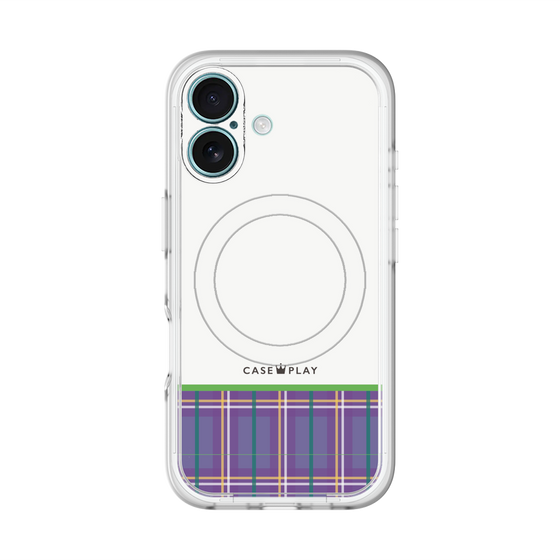 スリムプロテクションプレミアムケース with MagSafe［ CASEPLAY Tartan Check - Purple ］