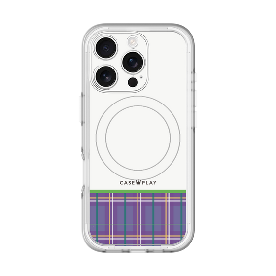 スリムプロテクションプレミアムケース with MagSafe［ CASEPLAY Tartan Check - Purple ］