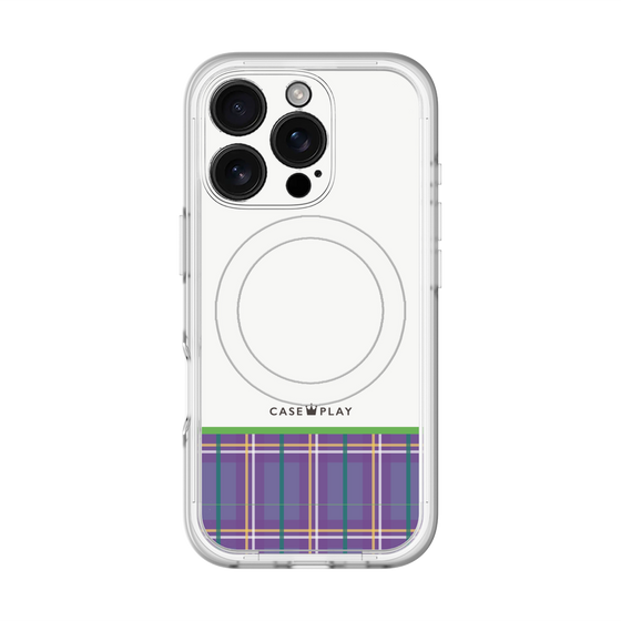 スリムプロテクションプレミアムケース with MagSafe［ CASEPLAY Tartan Check - Purple ］