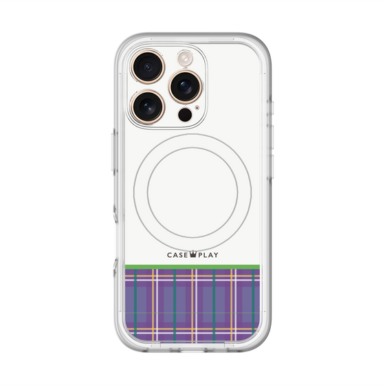 スリムプロテクションプレミアムケース with MagSafe［ CASEPLAY Tartan Check - Purple ］