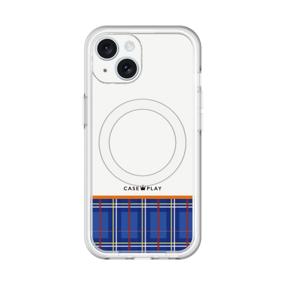 スリムプロテクションプレミアムケース with MagSafe［ CASEPLAY Tartan Check - Blue ］