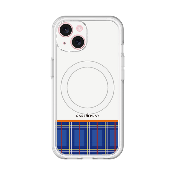 スリムプロテクションプレミアムケース with MagSafe［ CASEPLAY Tartan Check - Blue ］