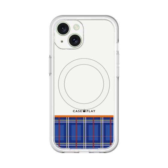 スリムプロテクションプレミアムケース with MagSafe［ CASEPLAY Tartan Check - Blue ］