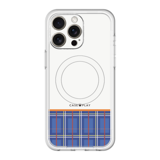 スリムプロテクションプレミアムケース with MagSafe［ CASEPLAY Tartan Check - Blue ］