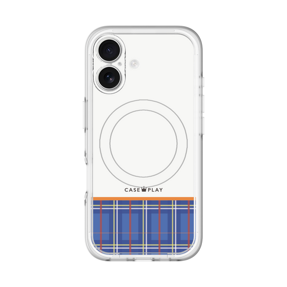 スリムプロテクションプレミアムケース with MagSafe［ CASEPLAY Tartan Check - Blue ］