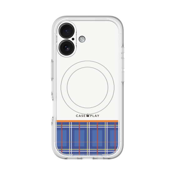 スリムプロテクションプレミアムケース with MagSafe［ CASEPLAY Tartan Check - Blue ］