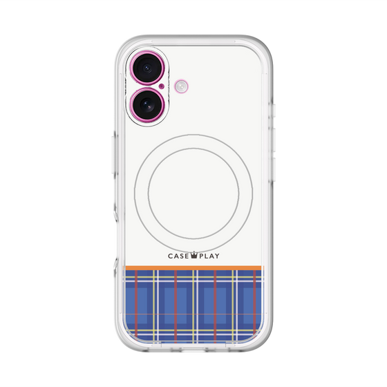 スリムプロテクションプレミアムケース with MagSafe［ CASEPLAY Tartan Check - Blue ］