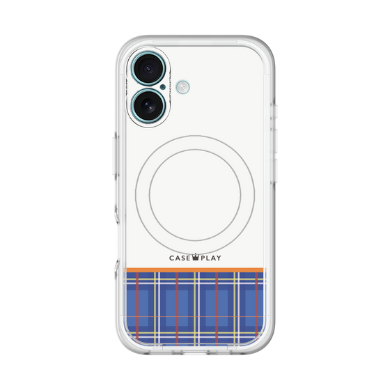スリムプロテクションプレミアムケース with MagSafe［ CASEPLAY Tartan Check - Blue ］