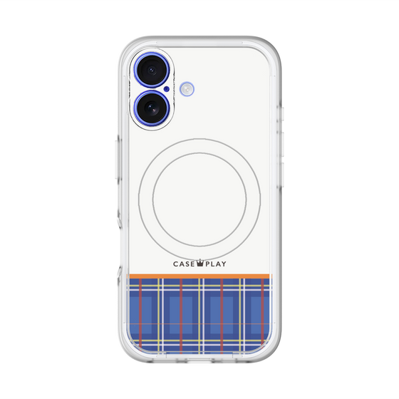 スリムプロテクションプレミアムケース with MagSafe［ CASEPLAY Tartan Check - Blue ］
